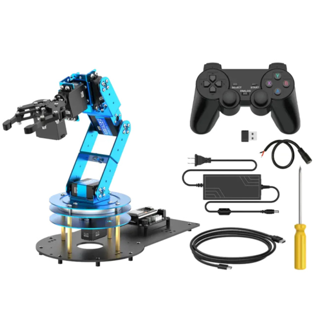 Hiwonder LeArm 6-DOF Programmable Robotic Arm Kit - 51 MCU, Serial Bus Servos (Unassembled)