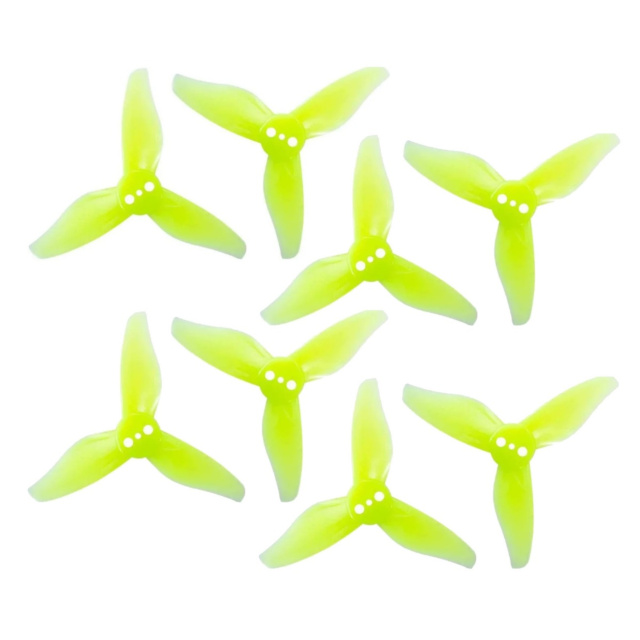 Gemfan 2023 3-Blade 2-Inch Propellers (1.0mm Hole) - Yellow 4CW + 4CCW
