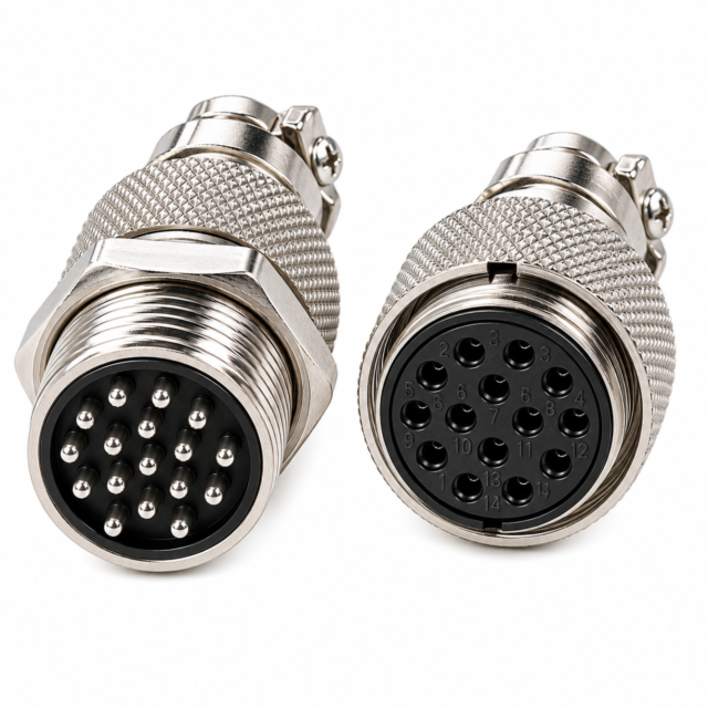 14 Pin GX20 Male Female Panel Mount Aviation Connector Plug 20mm