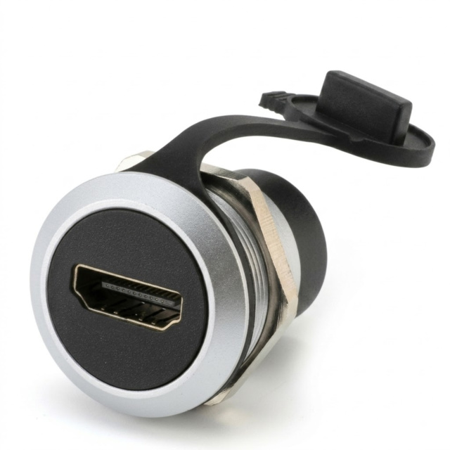 HDMI to HDMI Pass through  Silver 24mm Cutout Black