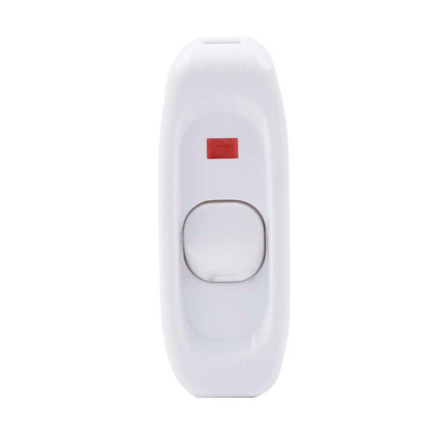 Inline Chord Switch White with Indicator 10A 250V
