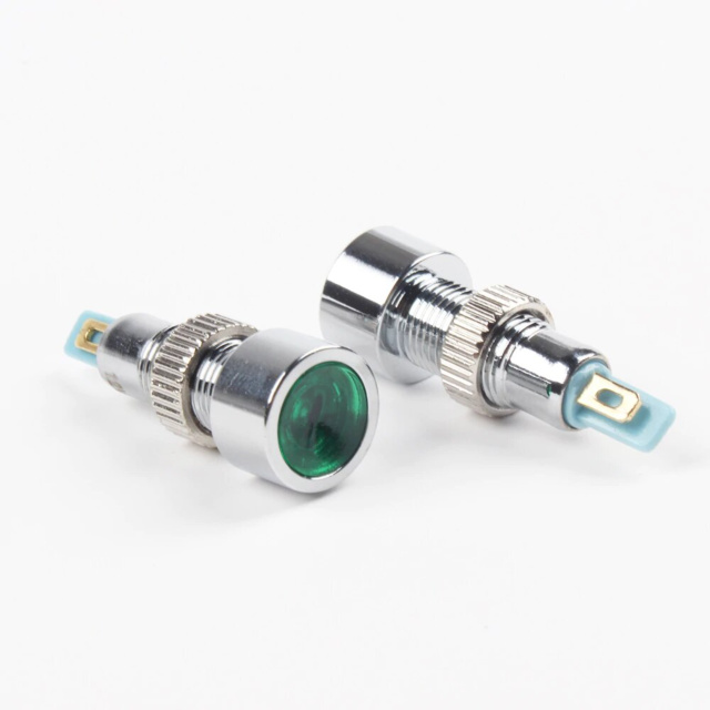 Indicator LED 8mm Waterproof Green Light Panel Mount