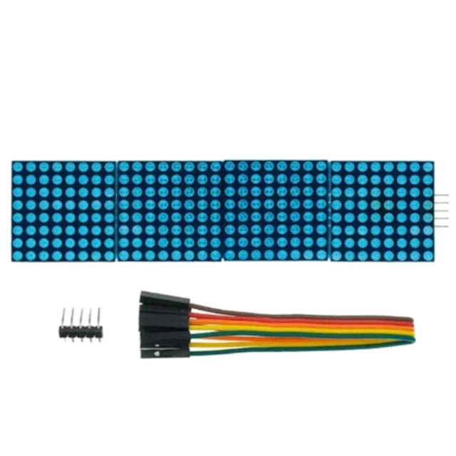 MAX7219 4-in-1 LED Dot Matrix Module - 32x8 Scrolling Display, Blue Light