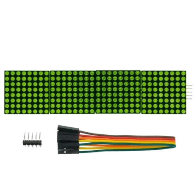 MAX7219 4-in-1 LED Dot Matrix Module - 32x8 Scrolling Display, Green Light