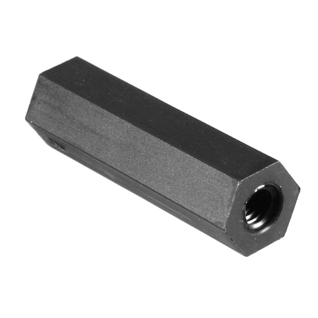 M3 x 10mm Black Nylon Hex Spacer Standoff Female-Female