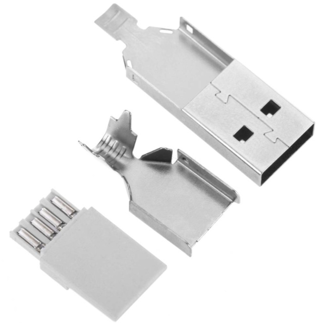 USB type A male connector for soldering