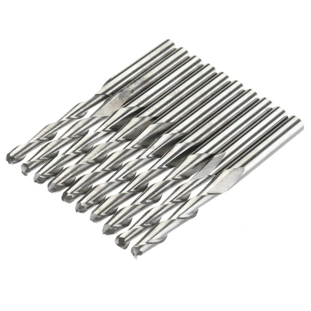 10pcs MechX Ball Nose 2 Flute Spiral End Mill CNC Router Bit