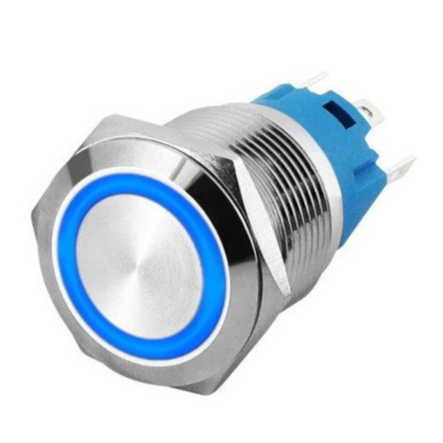 22mm ProMax PPS22005BRL Metal Push Button Switch Waterproof Latching Blue