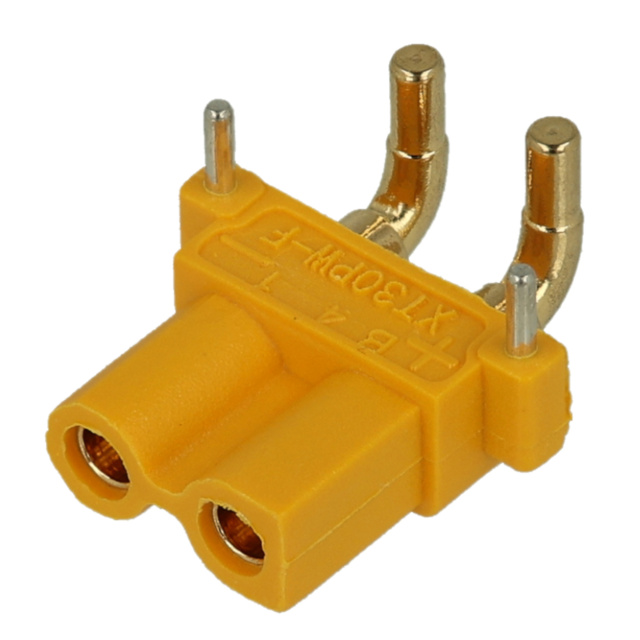 Amass  XT30PW-F Female Connector - PCB Mount Right Angle (90°) - Yellow
