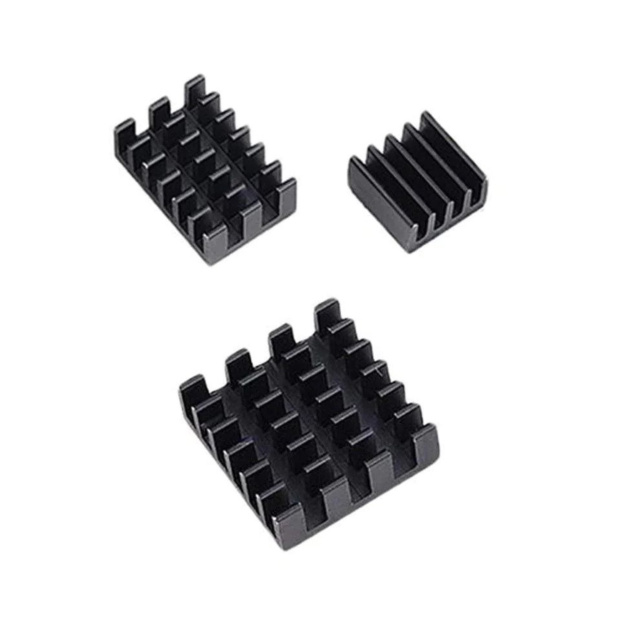 3 in 1 Black Aluminum Heat Sink for Raspberry Pi 4B