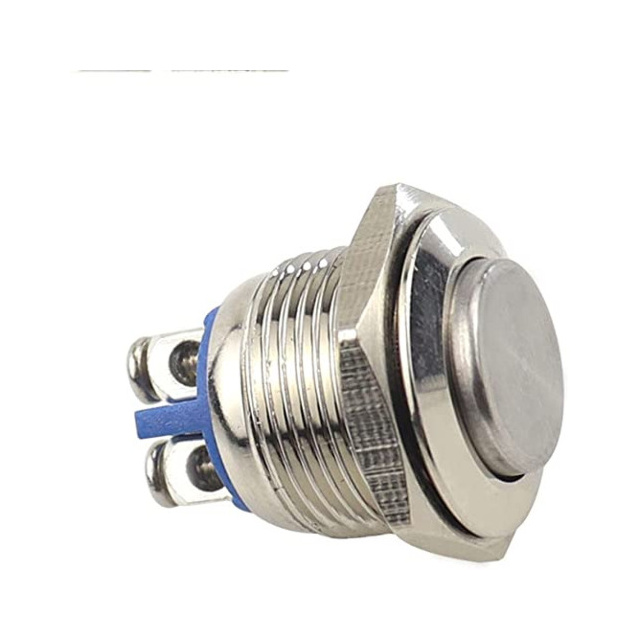 thumbnail image 2 of 12mm Black High-Head Momentary Push Button Switch – 6-Inch Wires, 5-24V 2 of 5