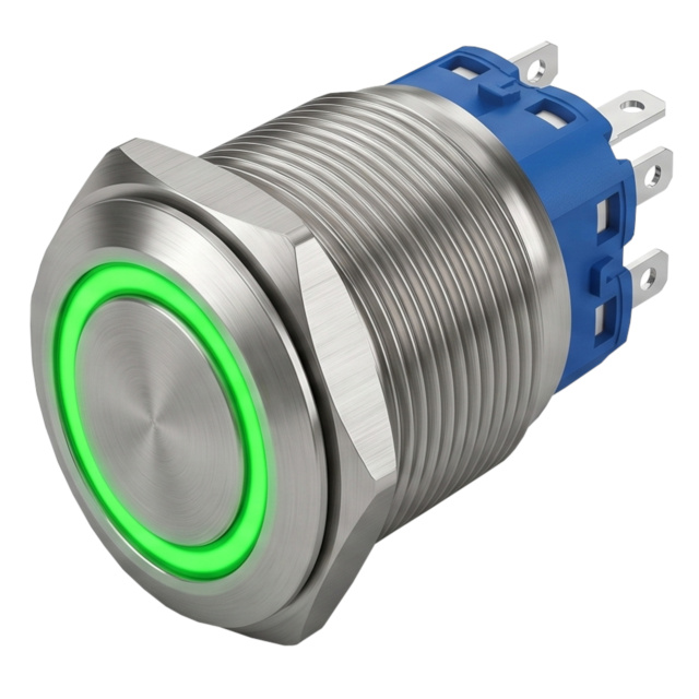 ProMax 16mm PPS16006GRM Metal Push Button Switch Waterproof Momentary Green 3V-6V 1