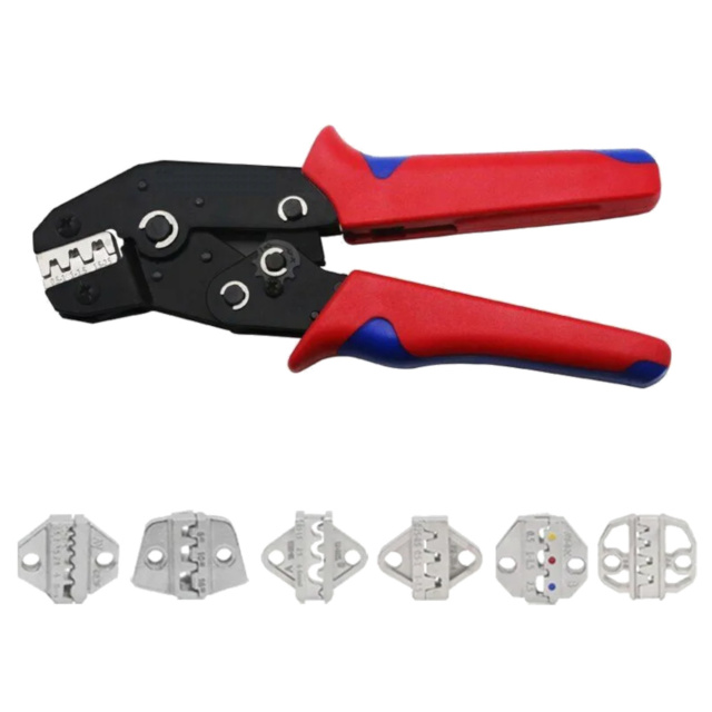 ProMax Crimping Tool Kit 7 x Quick Changing Interchangeable Dies Jaws and Tool Bag