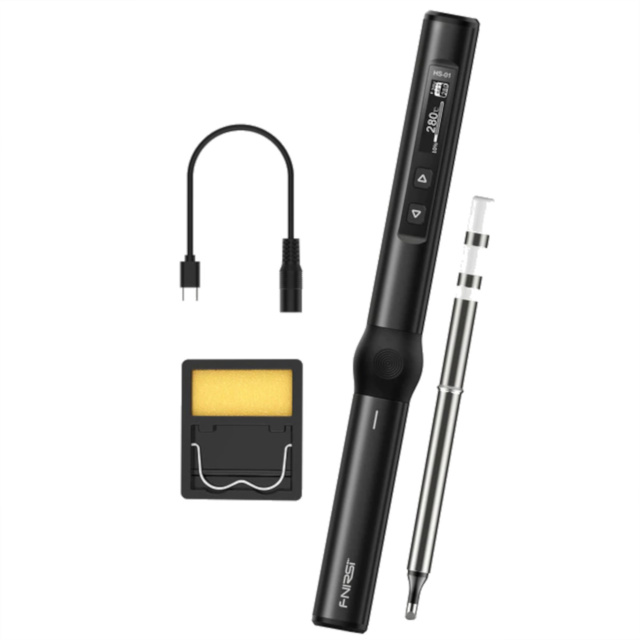 Promax HS-01 PD65W Portable Smart Electric Digital Soldering Iron Black One Tip USB Type-C 