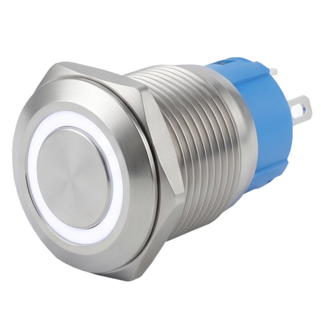 ProMax PPS12006WRM 12mm Metal Push Button Switch Waterproof Momentary White LED 3V-6V