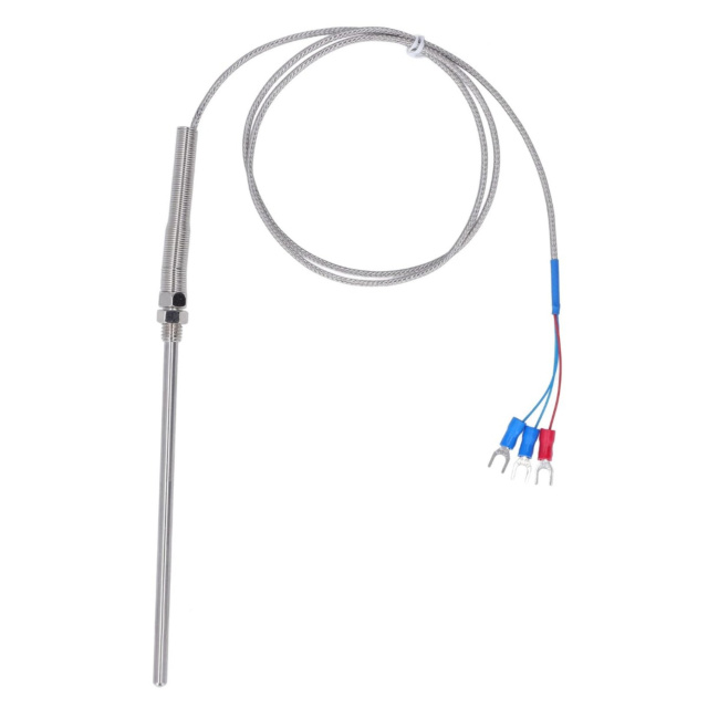 High Precision PT100 RTD Temperature Sensor 150mm Probe 2m Cable M8