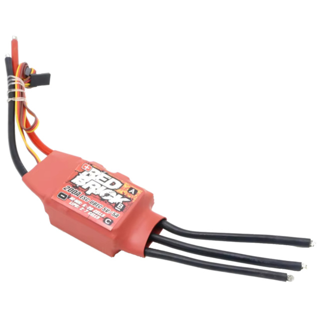 Red Brick 200A BLDC ESC - 2-7S LiPo Electronic Speed Controller with 5V/5A UBEC