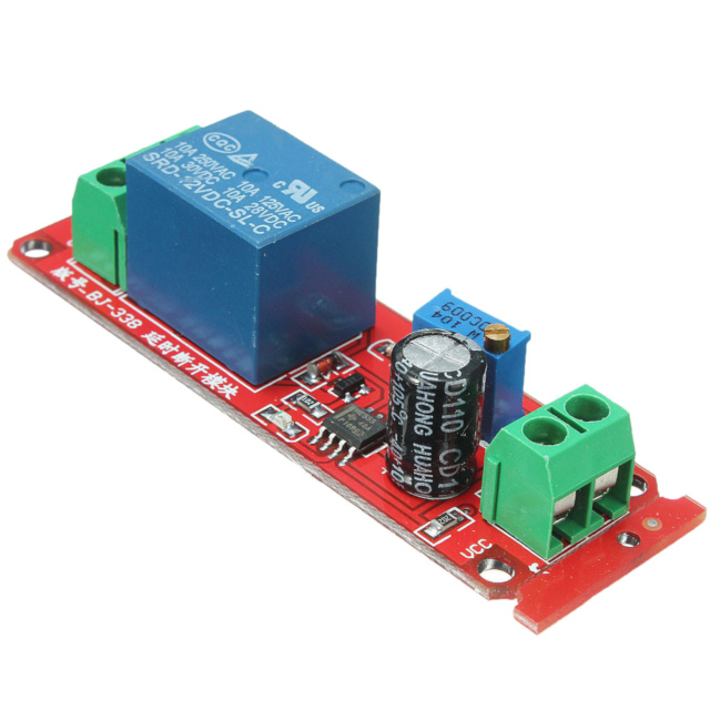 NE555 5V Adjustable Delay Timer Relay Module - Monostable 0-10 Seconds