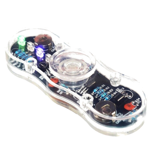 RGB LED Fidget Spinner 2 Leaf Rotating Gyroscope DIY Kit