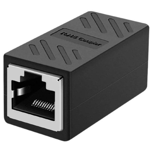 RJ45 Inline Coupler Cat7 Cat6 Cat5e Ethernet Network Lan Cable Extender Female To Female Connector Jointer Black