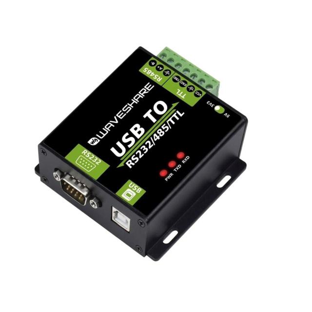 Waveshare Industrial USB to RS232/485/TTL Isolated Converter (B) for Industrial Automation