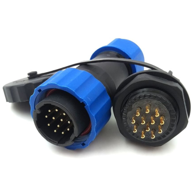 SD20 12PIN 5A Waterproof Panel Mount Aviation Connector Male Plug+Female Socket IP68