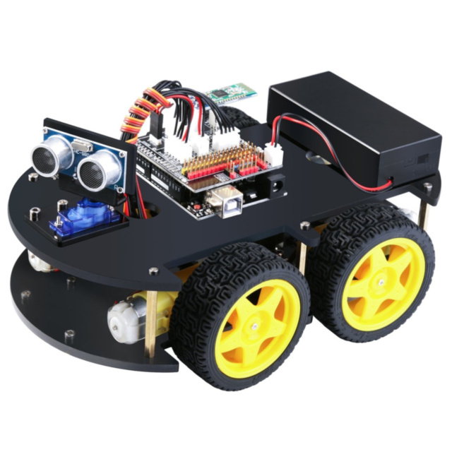 Smart 4WD Robot Car Kit for UNO R3, Bluetooth, Line Follower- DIY Educational Robotics