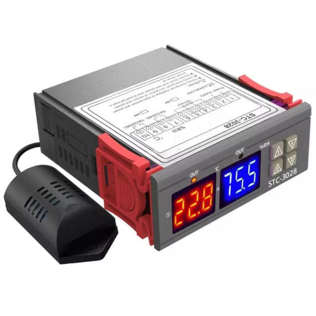 STC-3028 220V AC Digital Display Temperature Humidity Controller 2 Relay Outputs Incubator Dehumidifier