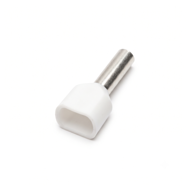 Twin Insulated Bootlace Wire Crimp Ferrule End Terminal Lug-white 12mm