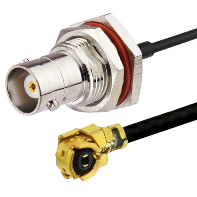 U.FL (IPEX) to BNC Female Bulkhead Pigtail - 15cm (Panel Mount Jack)