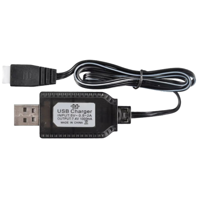 USB Charger Cable for 7.4V  Lithium Ion & Polymer Battery 1000mA XH2.54 Plug 3 Pin