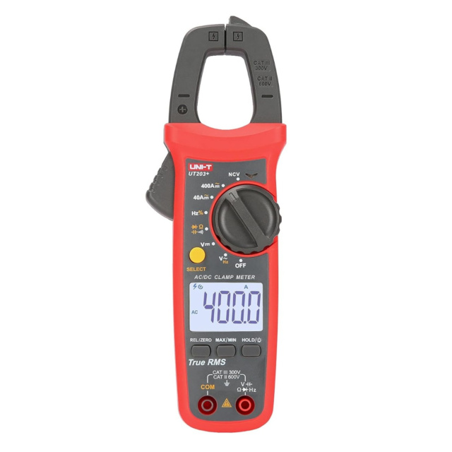 UT203+ Digital Clamp Meter 400A AC DC Current True RMS UNI-T Multimeter