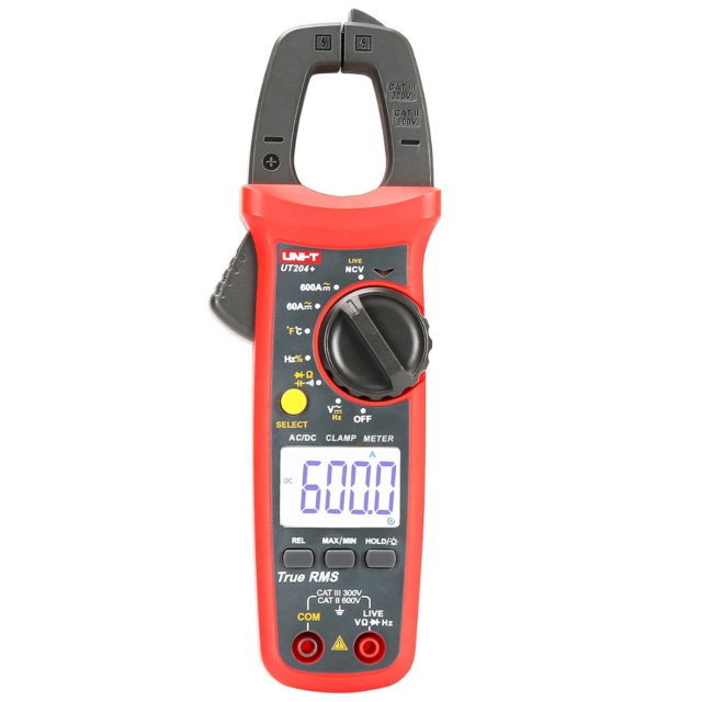 UT204+ Digital Clamp Meter 600A AC DC Current Temperature Live wire test UNI-T Multimeter