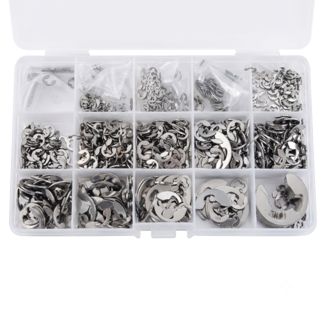  Steel E-Clip & Circlip Assortment Kit with Storage Box 1005 Pieces