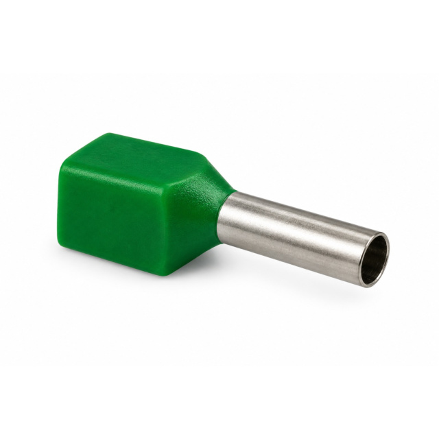 Twin Insulated Bootlace Wire Crimp Ferrule End Terminal Lug-Green-4 sqmm