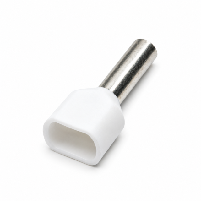 Twin Insulated Bootlace Wire Crimp Ferrule End Terminal Lug-white-1.5 sqmm