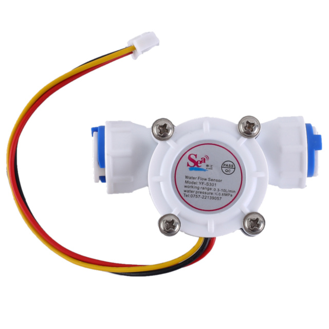 YF-S301 3/8" Water Flow Sensor Fluid Flowmeter Meter Hall Effect 0.3-10 Litres/min 3/8 Inch 9.5mm Push-Fit