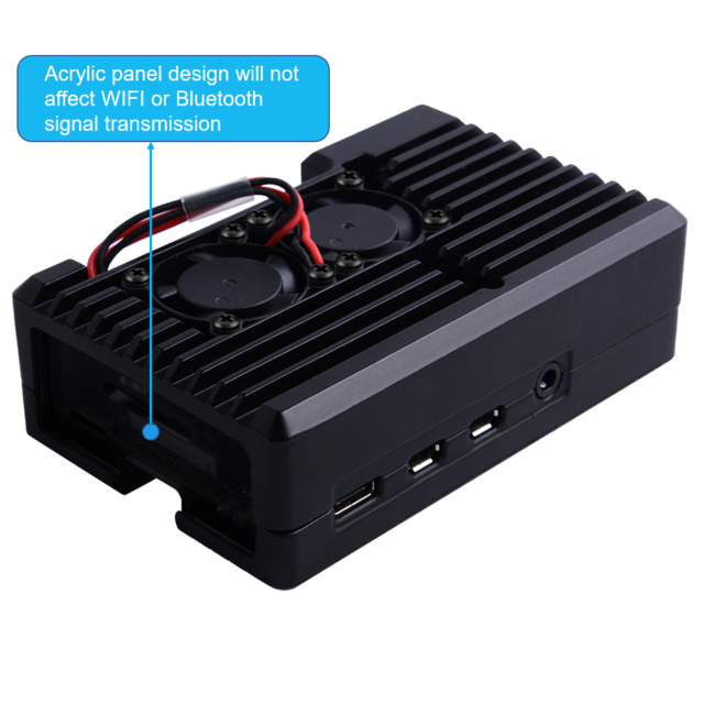 Aluminium Heat Sink Case Big for Raspberry PI 4 with Double Fan Alloy