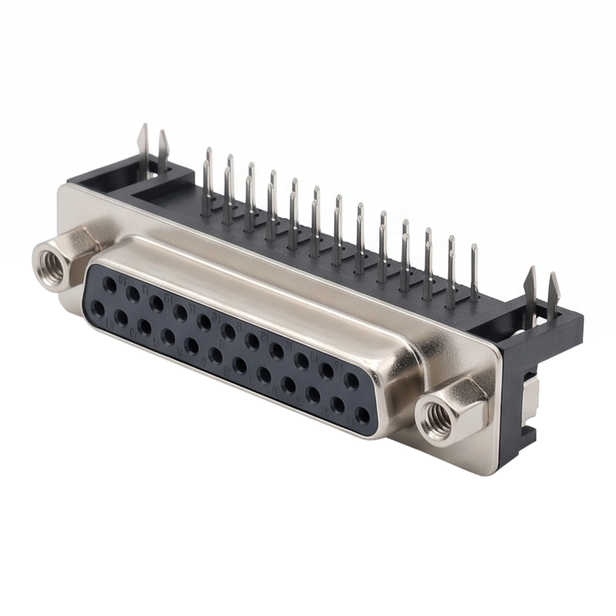 DB25 Female Right Angle PCB Mount D-SUB Connector