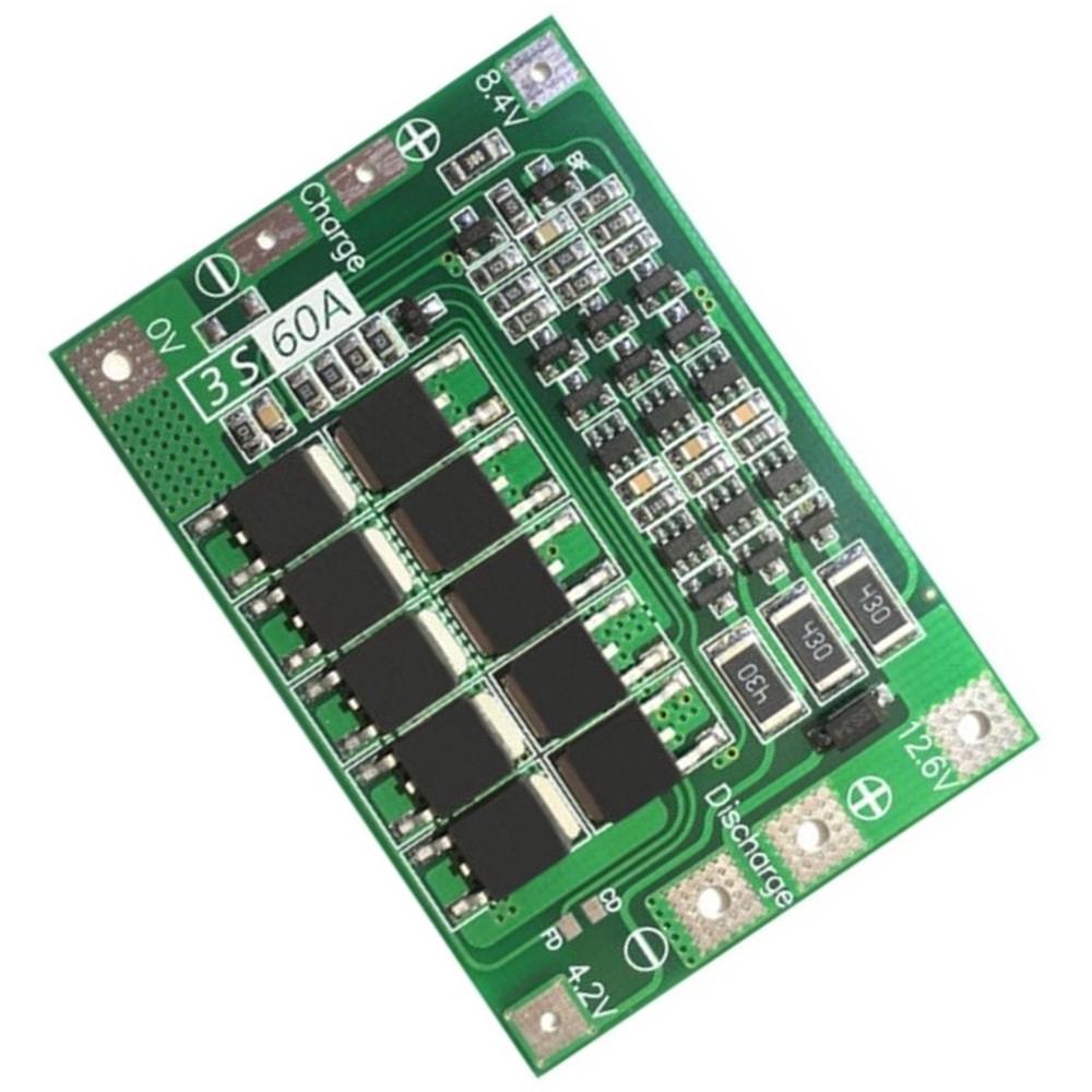 Lithium Battery Charger BMS 18650 Protection Module Circuit 3S, 60A