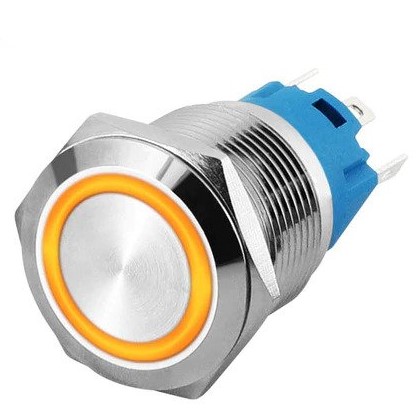 16mm ProMax PPS16005YRL Metal Push Button Switch Waterproof Latching Yellow