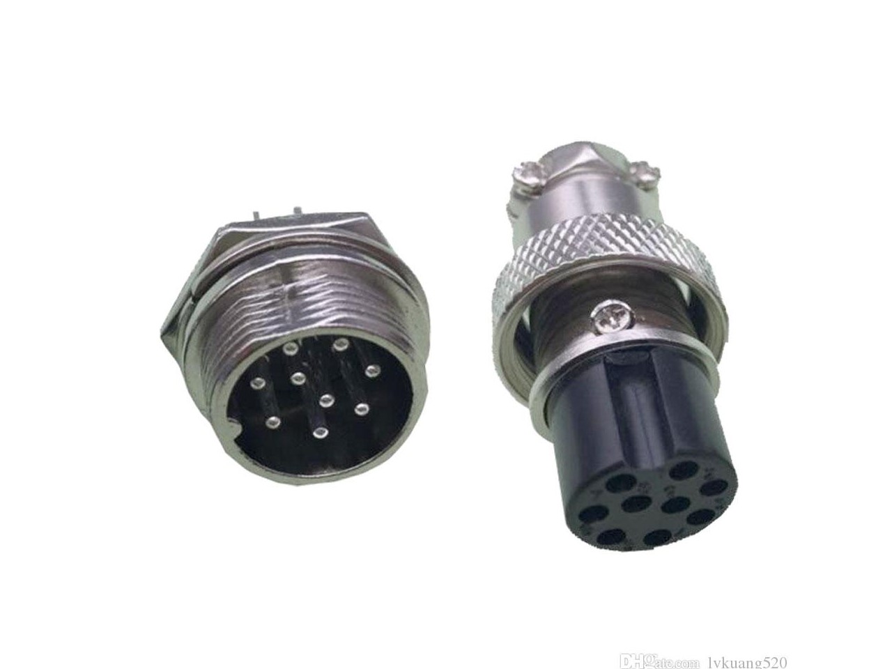 9 Pin GX16 Male Female Panel Mount Aviation Connector Plug