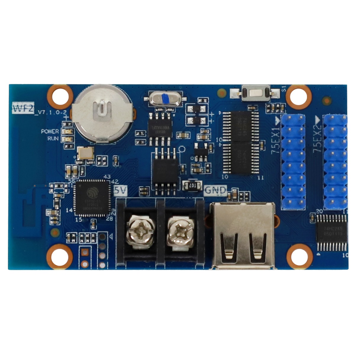 HD-WF2 Wi-Fi + USB LED Control Card - HUB75E Single/Dual/Full Color
