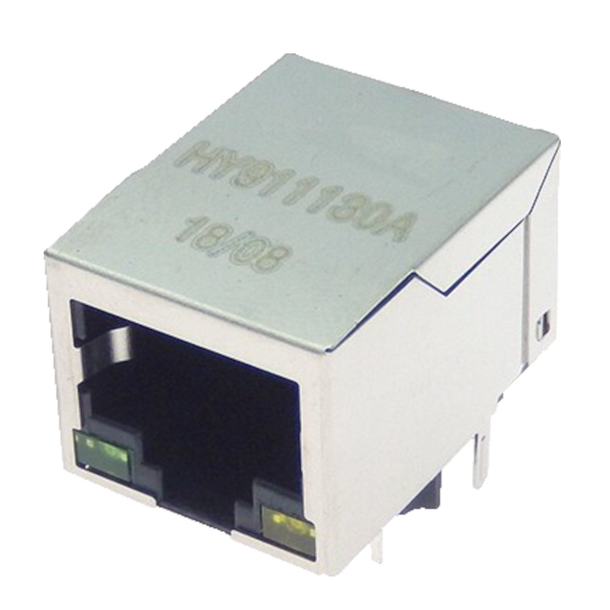 HY911130A Single Port RJ45 Connector With integrated Magnetics and LED