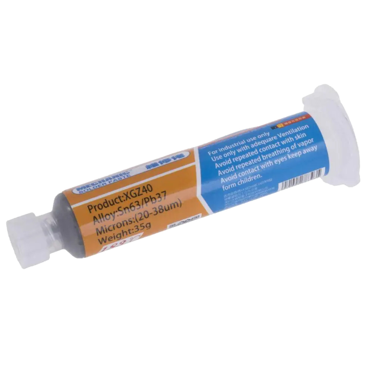 Mechanic XG-Z40 Leaded Solder Paste Syringe - Sn63/Pb37, 183°C, 35g