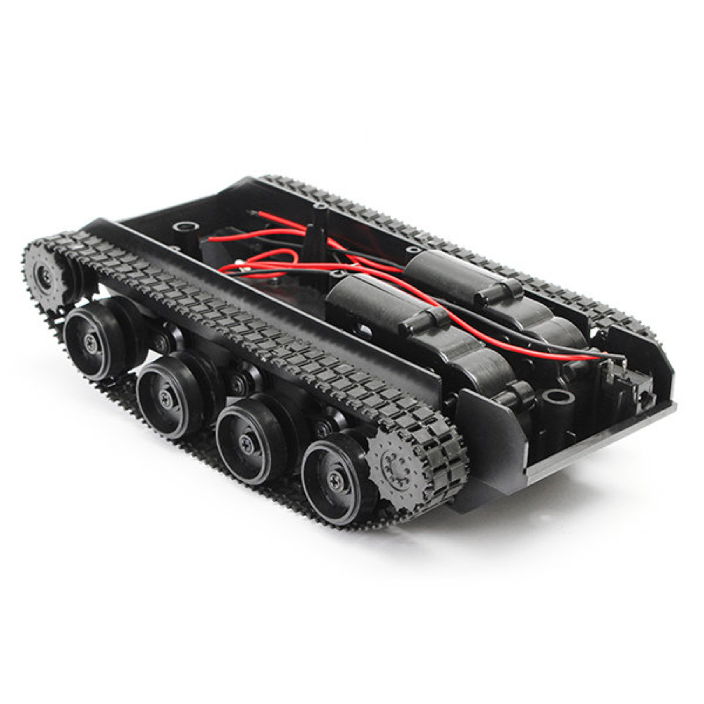 Tank Robot Chassis Kit with Motors & Battery Holder - Shock Absorbing Suspension DIY Crawler