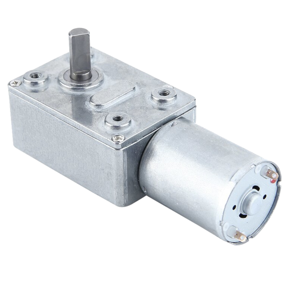 JGY-370 12V 2 RPM Ultra-Slow DC Worm Gear Motor - Self-Locking 6mm D-Shaft