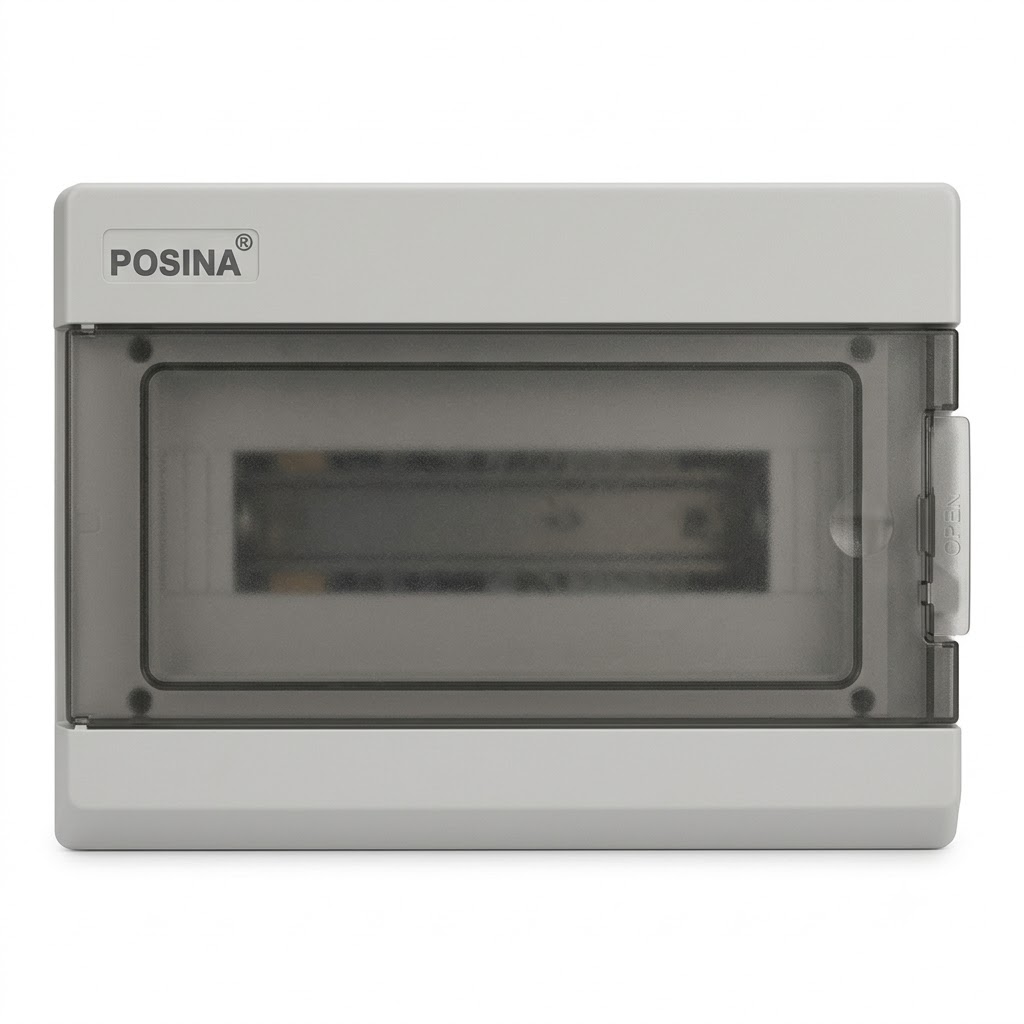 POSINA 12 Way Modular Electrical Distribution Box with Transparent Door