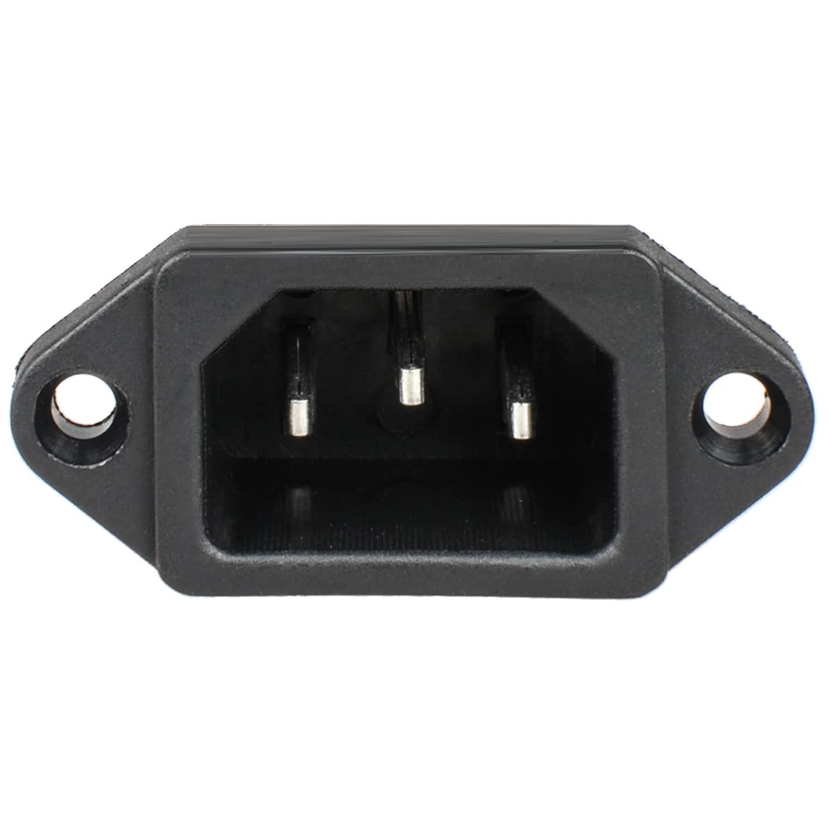IEC C14 3-Pin AC Power Socket Male Connector Panel Mount Screw Fit