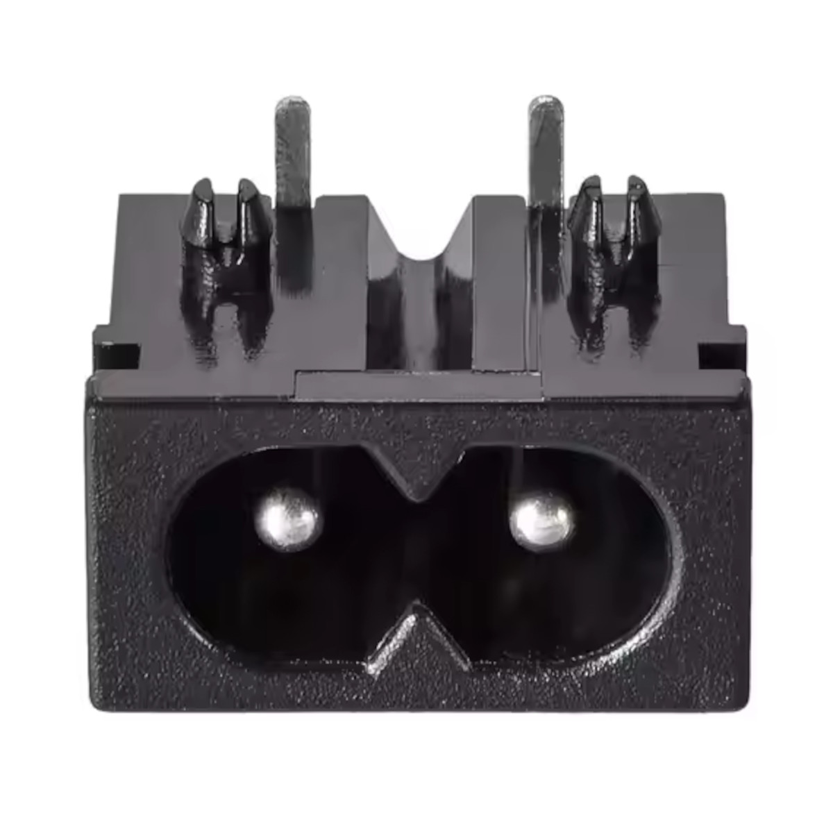 IEC C8 Non-Polar 2-Pin AC Power Socket Male Connector PCB Mount